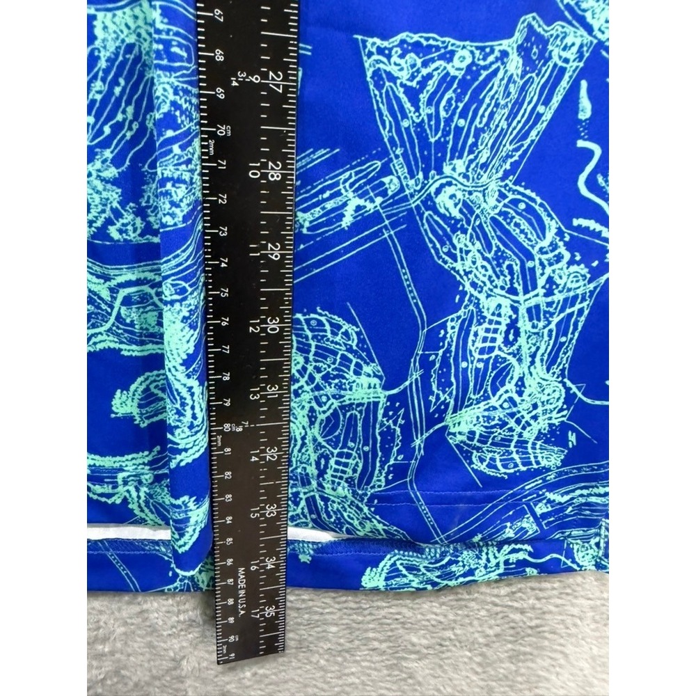 Donald Ross Polo Shirt Mens XXL Blue Golf Print Performance Short Sleeve - Picture 7 of 11